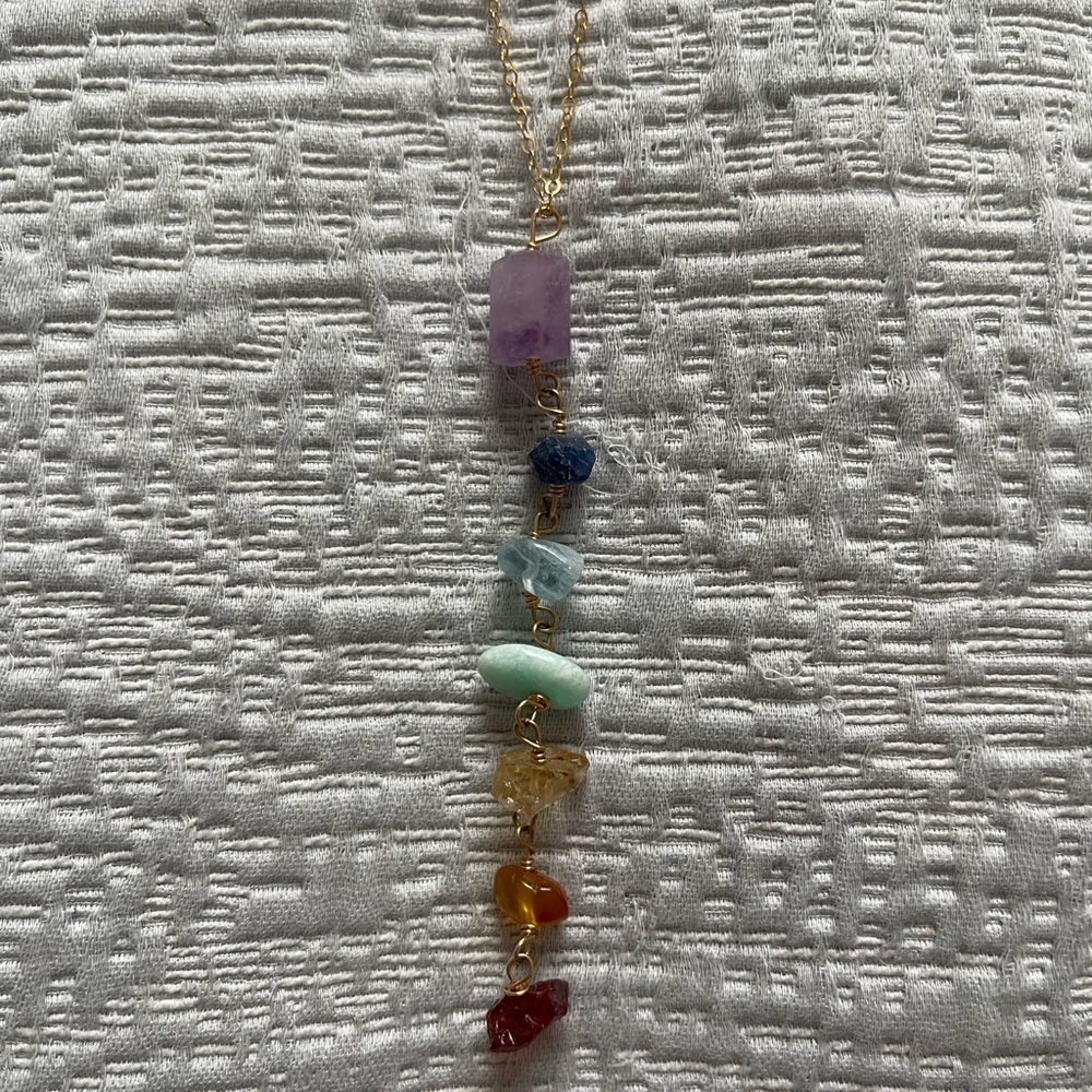 Chakra Crystal Dangling Necklace